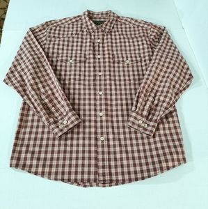 Eddie Bauer Long Sleeve Plaid Western Shirt